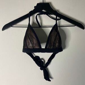 Xhilaration Copper and Black Mesh Bikini Top Size XS